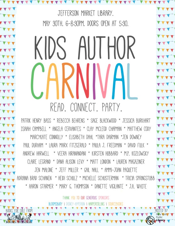 Kids Author Carnival May 30 at Jefferson Market Library